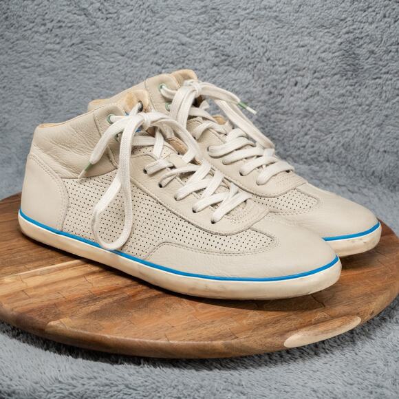Camper Mens Ankle Boot 44/US 11 Sneakers Cream Leather Mid Top - Picture 1 of 10